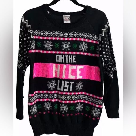 Christmas sweater naughty or nice sequin rub and switch size xxxl - Picture 3 of 5
